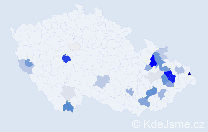 Příjmení: 'Dočkálková', počet výskytů 71 v celé ČR