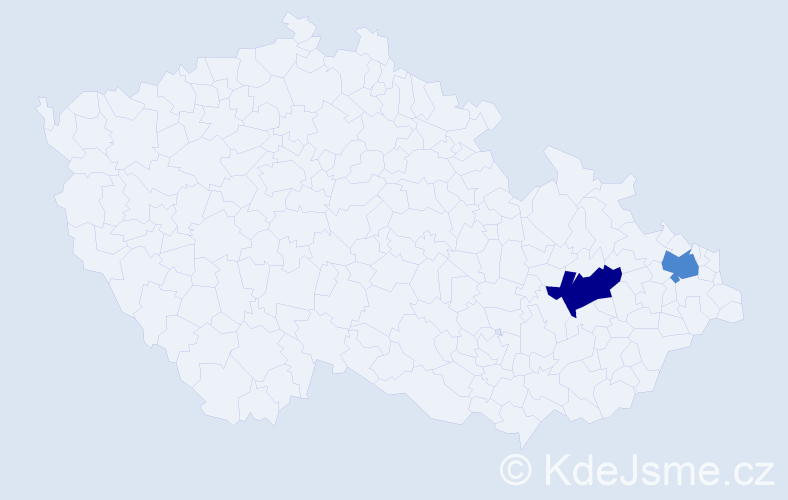 Příjmení: 'Armsteinová', počet výskytů 4 v celé ČR