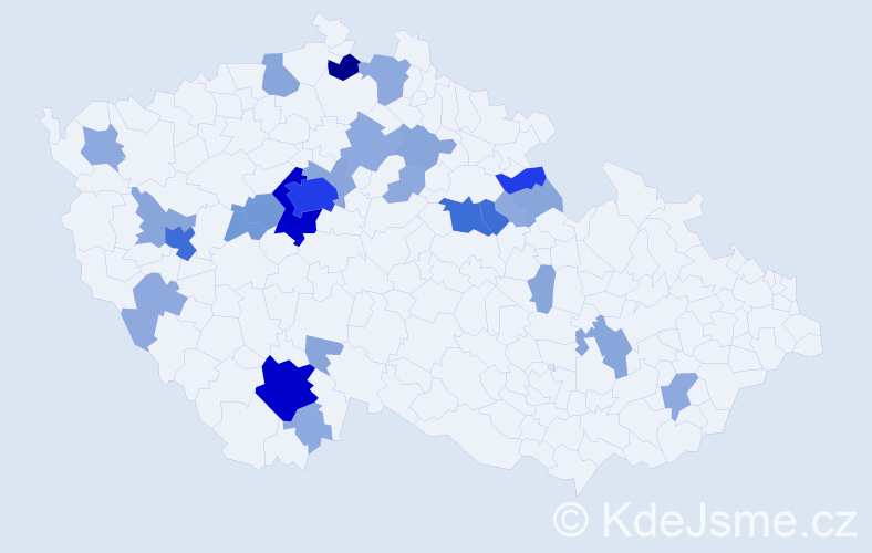 Příjmení: 'Abel', počet výskytů 82 v celé ČR
