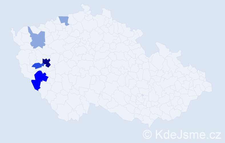 Příjmení: 'Heidlberger', počet výskytů 21 v celé ČR