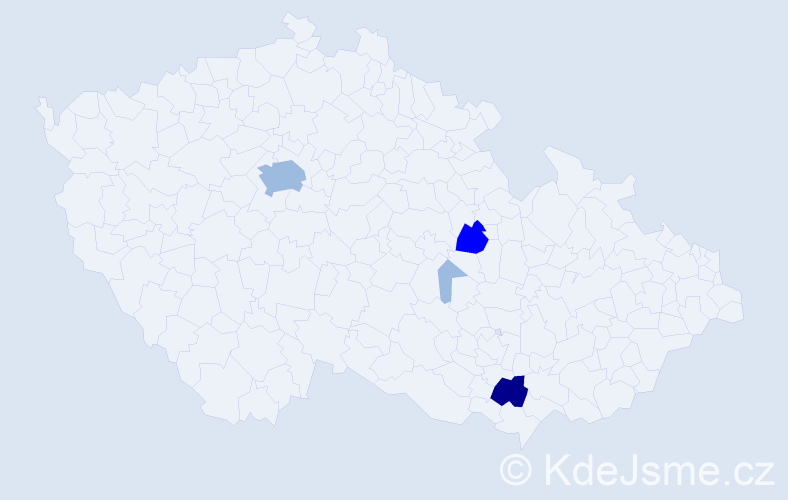 Příjmení: 'Fišmon', počet výskytů 9 v celé ČR