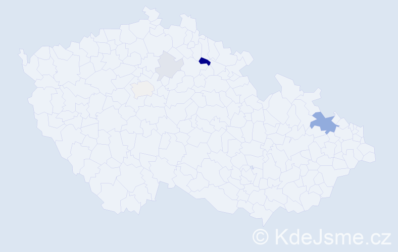Příjmení: 'Selvek', počet výskytů 13 v celé ČR