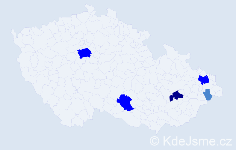 Příjmení: 'Kubínyiová', počet výskytů 10 v celé ČR