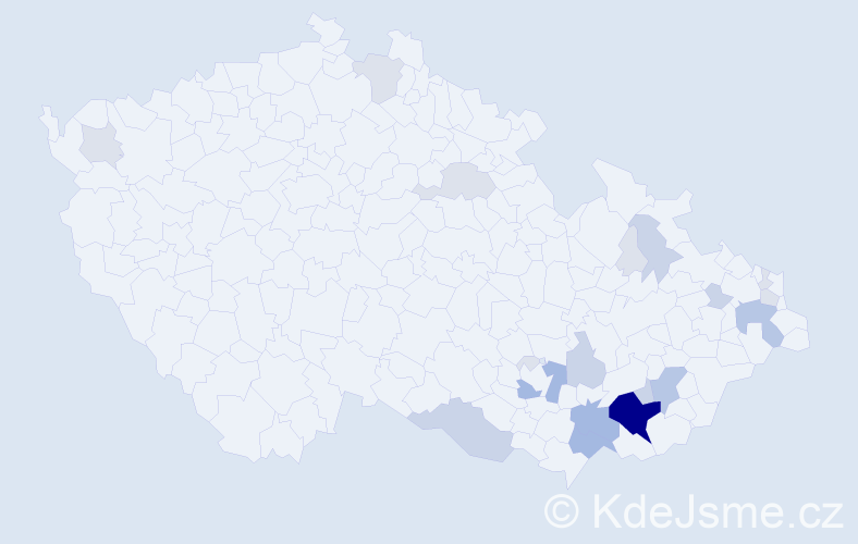 Příjmení: 'Lukeštíková', počet výskytů 61 v celé ČR