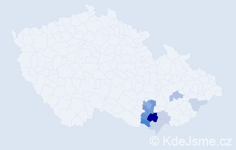 Příjmení: 'Pavláček', počet výskytů 31 v celé ČR