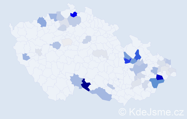 Příjmení: 'Bitala', počet výskytů 128 v celé ČR