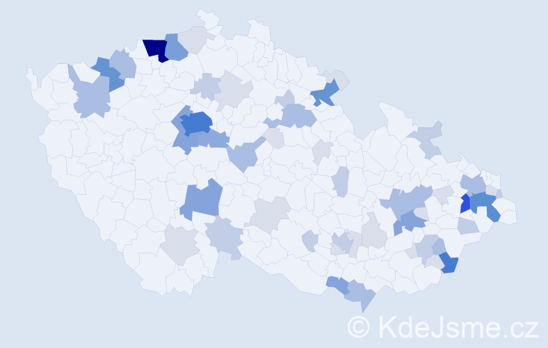 Příjmení: 'Hudková', počet výskytů 169 v celé ČR