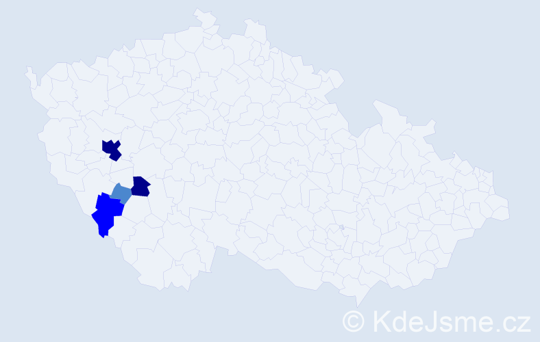 Příjmení: 'Zedlová', počet výskytů 9 v celé ČR