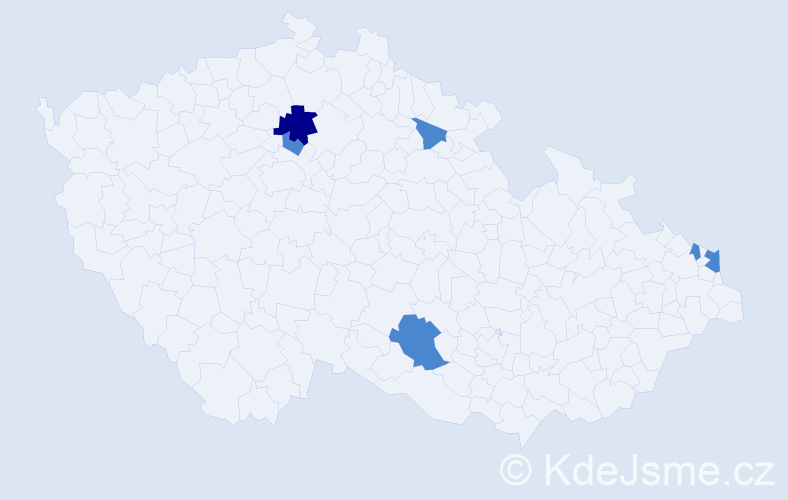 Příjmení: 'Cieslak', počet výskytů 8 v celé ČR