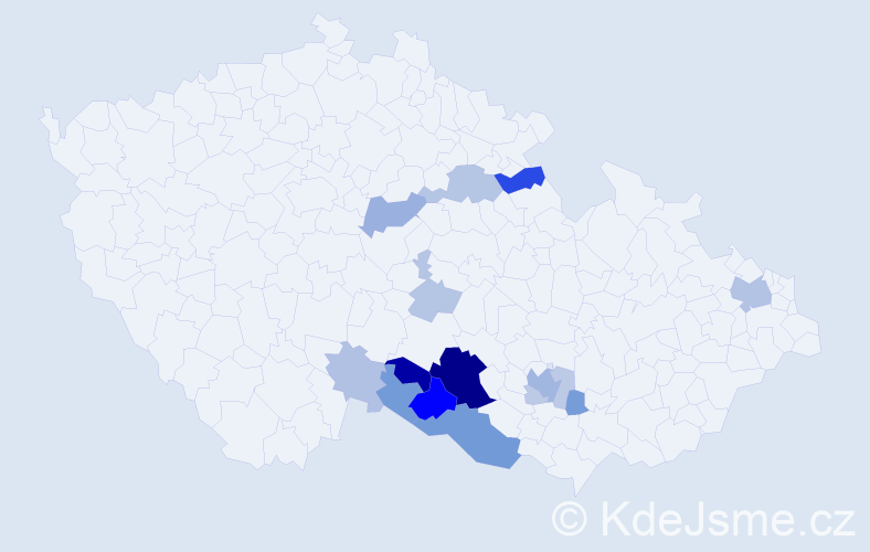 Příjmení: 'Klobasová', počet výskytů 41 v celé ČR