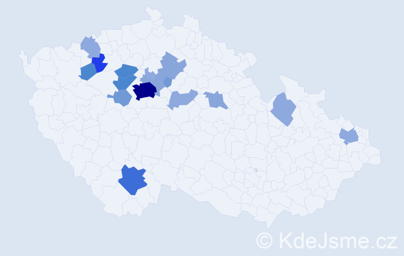 Příjmení: 'Kináč', počet výskytů 49 v celé ČR