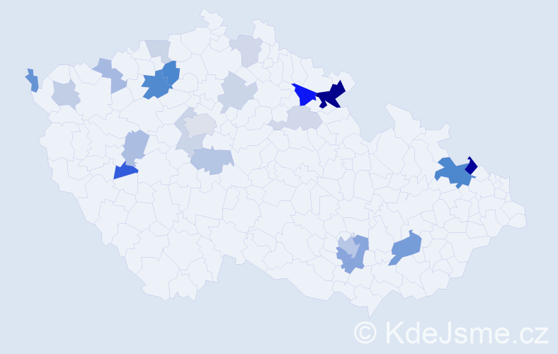 Příjmení: 'Klemmová', počet výskytů 51 v celé ČR