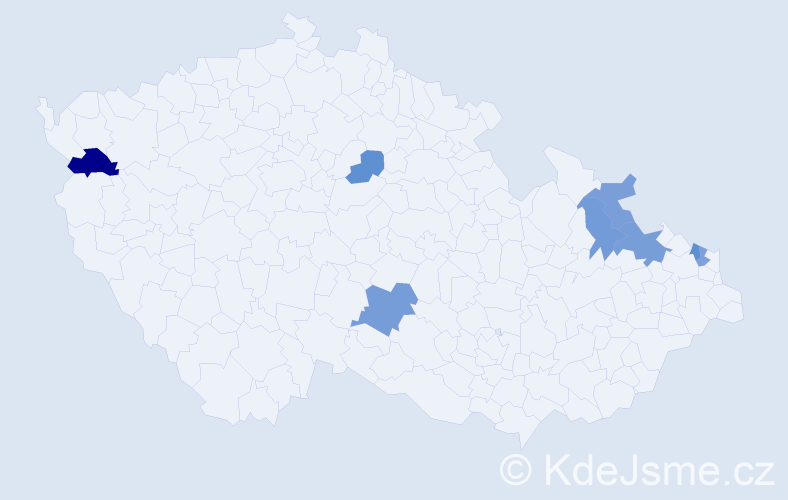 Příjmení: 'Miškovová', počet výskytů 11 v celé ČR
