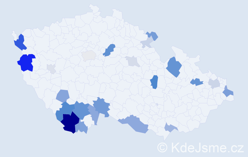 Příjmení: 'Faturová', počet výskytů 67 v celé ČR