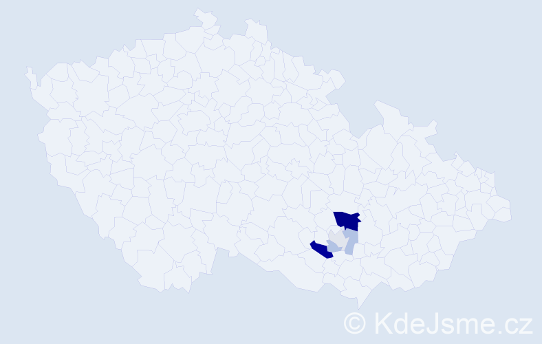 Příjmení: 'Kretz', počet výskytů 12 v celé ČR