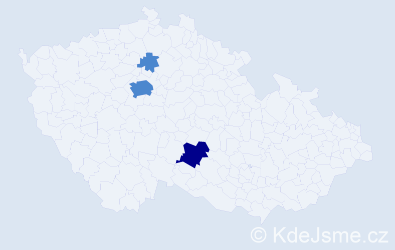 Příjmení: 'Křeha', počet výskytů 5 v celé ČR