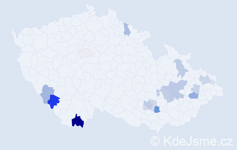 Příjmení: 'Plchot', počet výskytů 37 v celé ČR