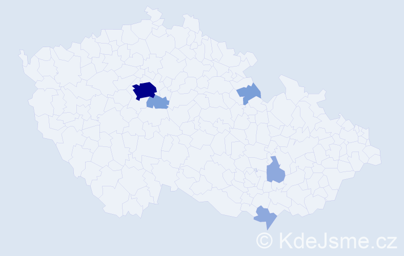 Příjmení: 'Porter', počet výskytů 13 v celé ČR