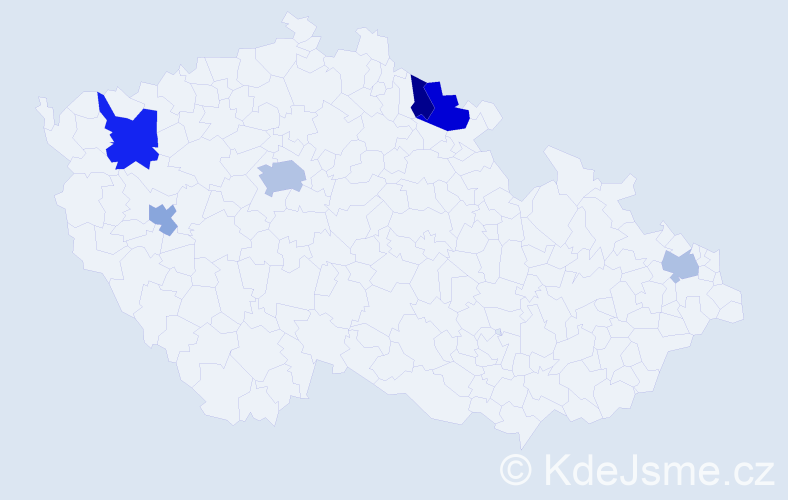 Příjmení: 'Petrinec', počet výskytů 10 v celé ČR