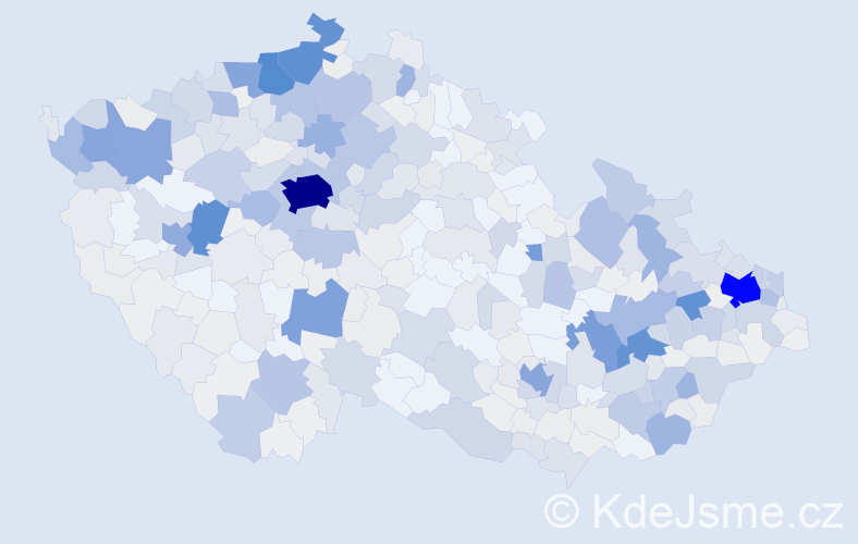 Příjmení: 'Miková', počet výskytů 2406 v celé ČR