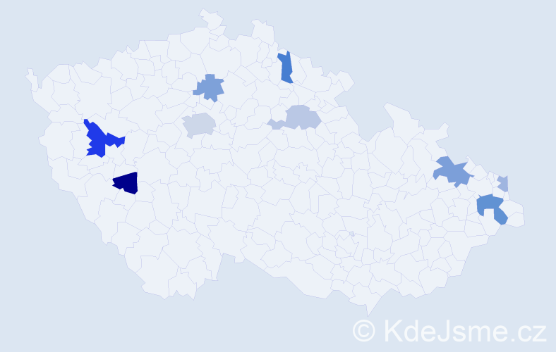 Příjmení: 'Elek', počet výskytů 17 v celé ČR