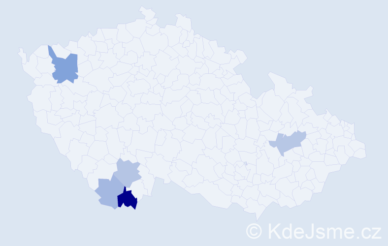 Příjmení: 'Geber', počet výskytů 11 v celé ČR