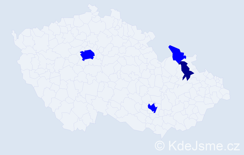 Příjmení: 'Kovačevitá', počet výskytů 5 v celé ČR