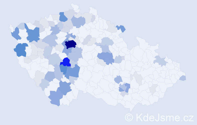 Příjmení: 'Habart', počet výskytů 304 v celé ČR