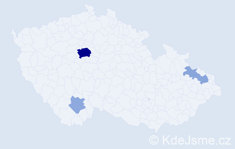 Příjmení: 'Radev', počet výskytů 14 v celé ČR