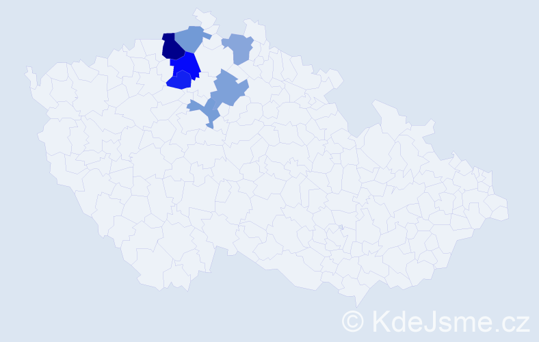 Příjmení: 'Gubanič', počet výskytů 11 v celé ČR