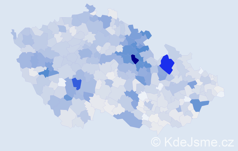 Příjmení: 'Kašpar', počet výskytů 4686 v celé ČR