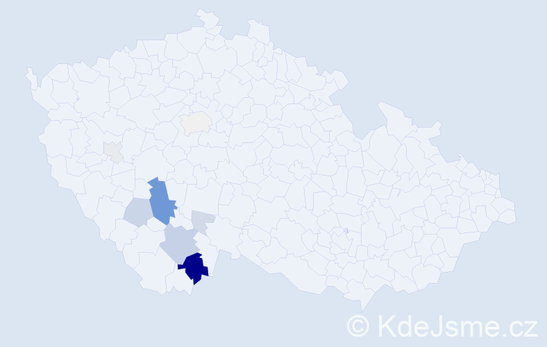 Příjmení: 'Kápl', počet výskytů 77 v celé ČR