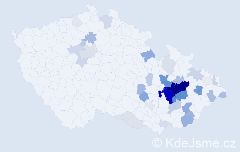 Příjmení: 'Mačáková', počet výskytů 132 v celé ČR