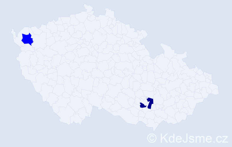 Příjmení: 'Orvos', počet výskytů 3 v celé ČR