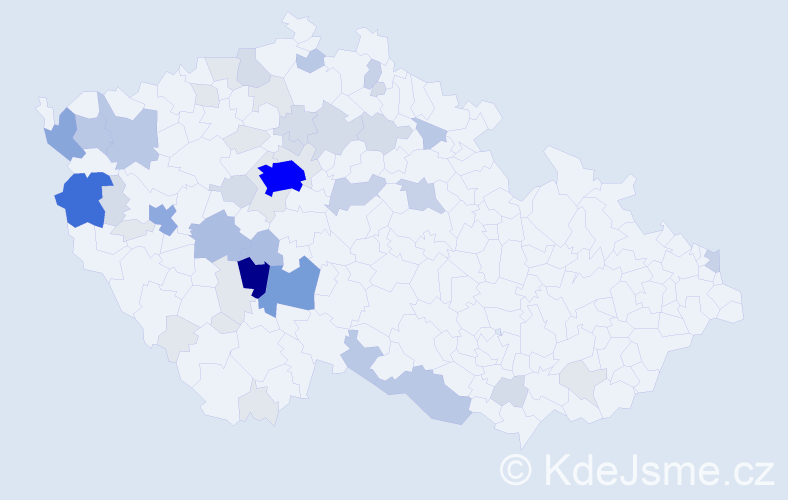 Příjmení: 'Kortanová', počet výskytů 187 v celé ČR