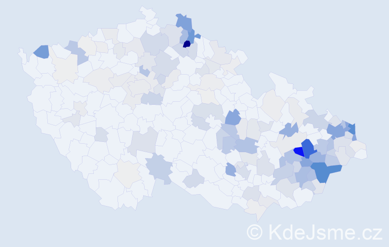 Příjmení: 'Pala', počet výskytů 566 v celé ČR