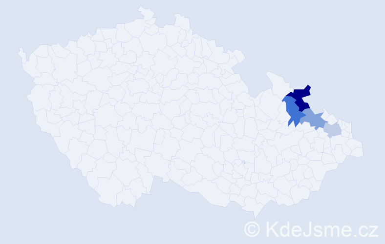 Příjmení: 'Kerpčarová', počet výskytů 5 v celé ČR