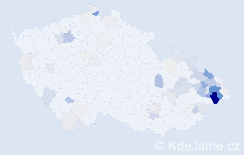 Příjmení: 'Gola', počet výskytů 264 v celé ČR