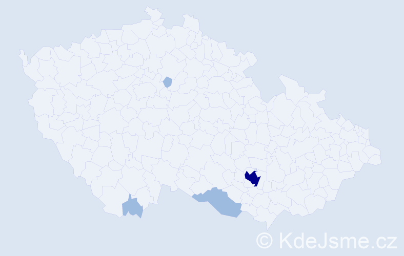 Příjmení: 'Baki', počet výskytů 7 v celé ČR