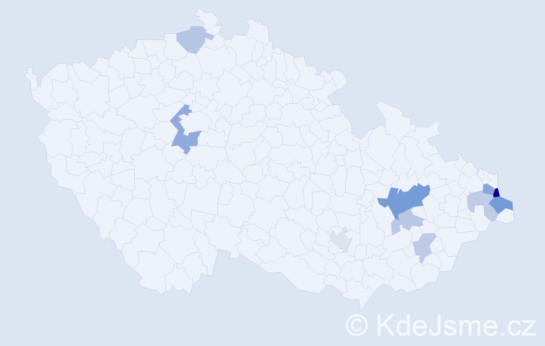 Příjmení: 'Krzyžánková', počet výskytů 18 v celé ČR