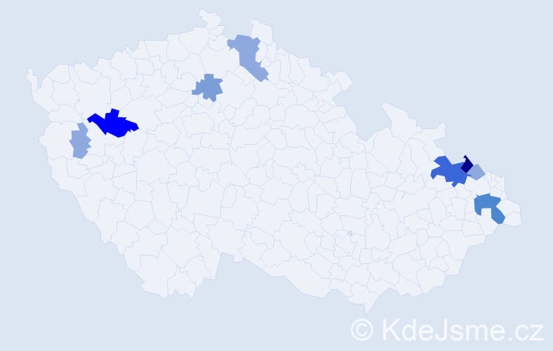 Příjmení: 'Duxová', počet výskytů 25 v celé ČR