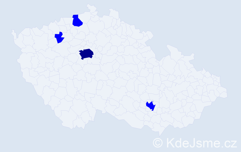 Příjmení: 'Nálezek', počet výskytů 5 v celé ČR