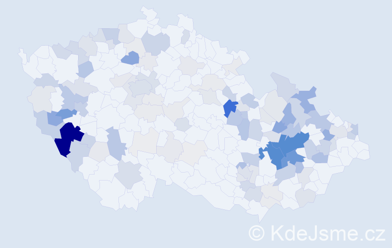 Příjmení: 'Soušek', počet výskytů 479 v celé ČR
