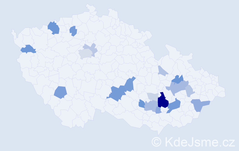 Příjmení: 'Meitner', počet výskytů 74 v celé ČR