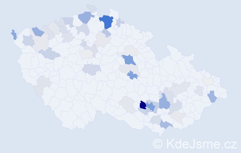 Příjmení: 'Hunka', počet výskytů 168 v celé ČR