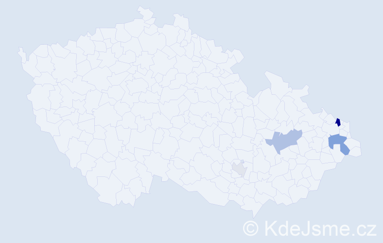 Příjmení: 'Repecká', počet výskytů 10 v celé ČR