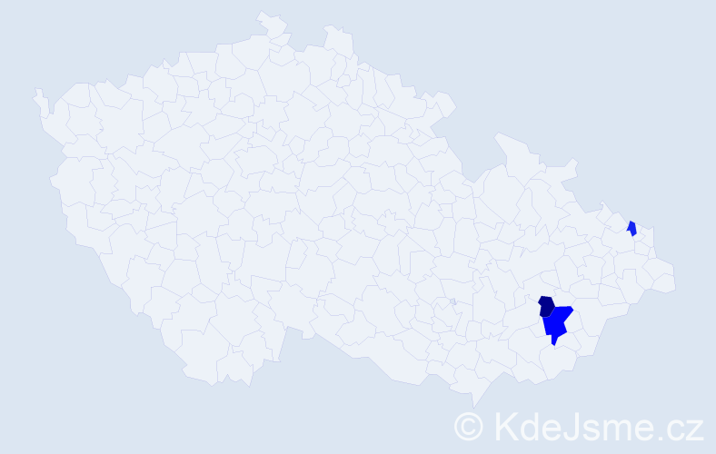 Příjmení: 'Podlez', počet výskytů 5 v celé ČR