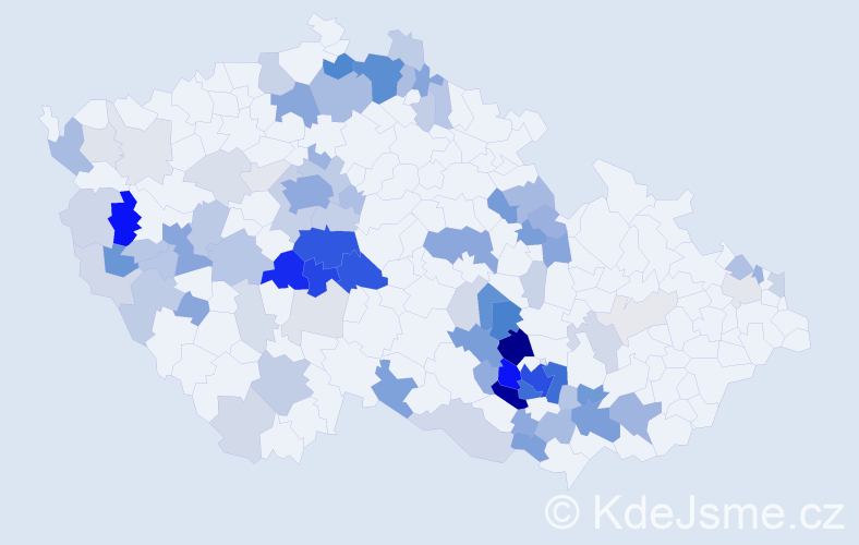 Příjmení: 'Šmídková', počet výskytů 339 v celé ČR