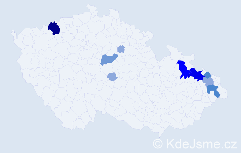 Příjmení: 'Gemsová', počet výskytů 26 v celé ČR