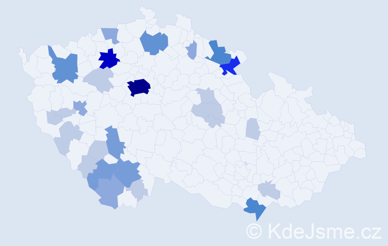 Příjmení: 'Červíčková', počet výskytů 73 v celé ČR